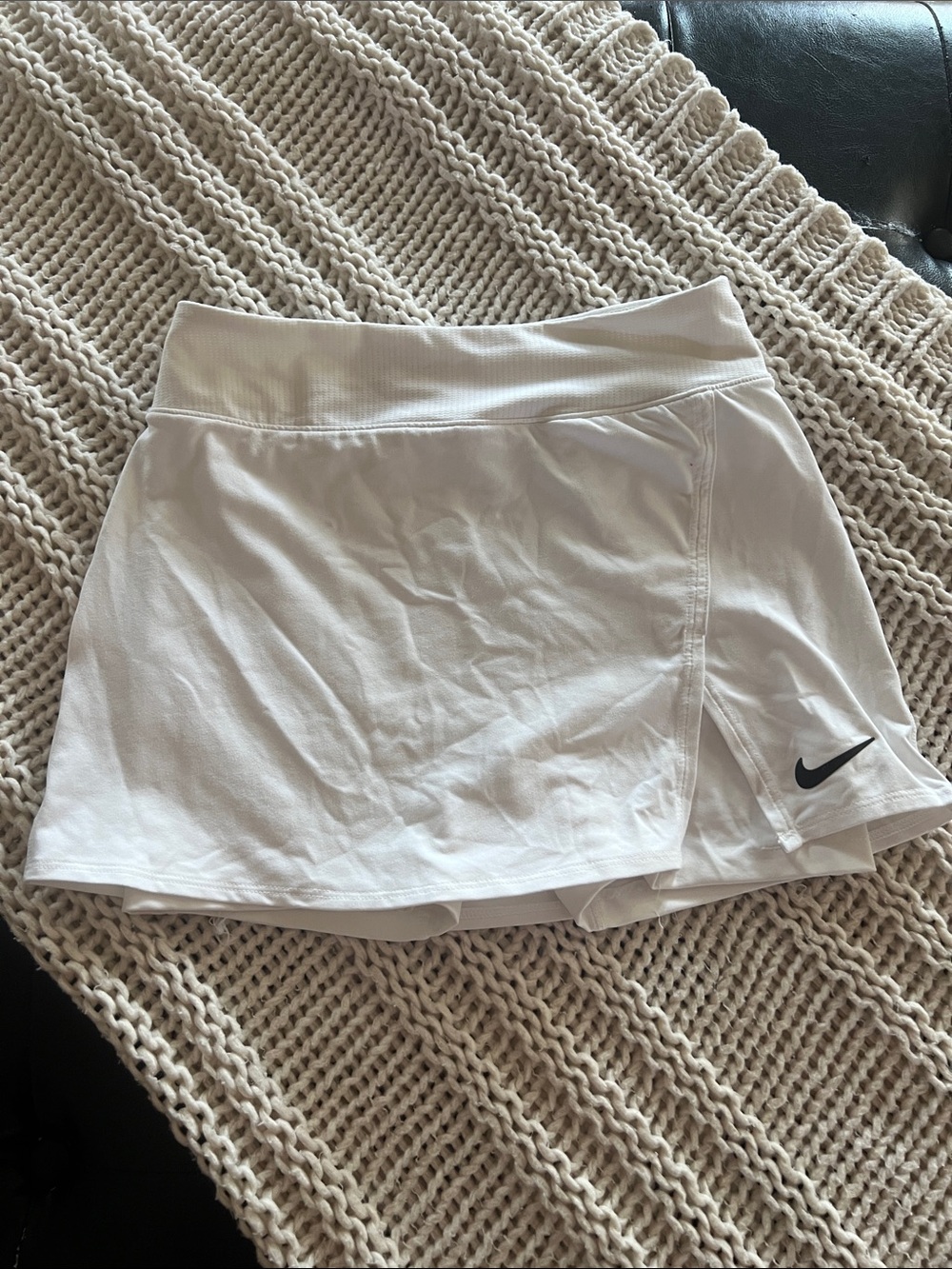 Nike White Women's Athletic Tennis Skort with Black Swoosh